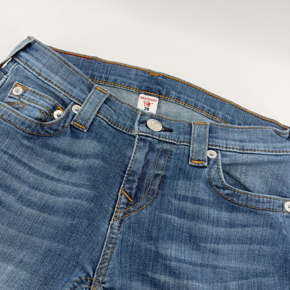 True Religion Skinny Jeans Women 28 Blue Low Rise Stretch Denim Medium Wash